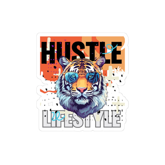 Hustle Lifestyle Tiger Kiss-Cut Stickers | Motivational Decor for Hustlers