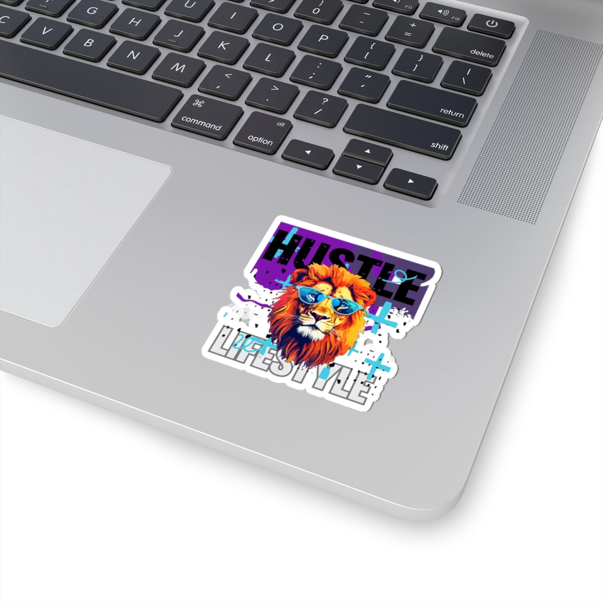Hustle Lifestyle Kiss-Cut Stickers - Motivational Lion Design for Office & Home Decor